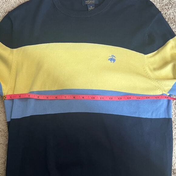 Brooks Brothers Striped Sweater - Navy, Yellow, Blue - M - Picture 3 of 7